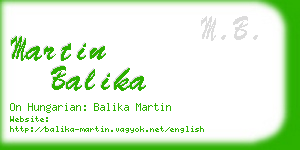 martin balika business card